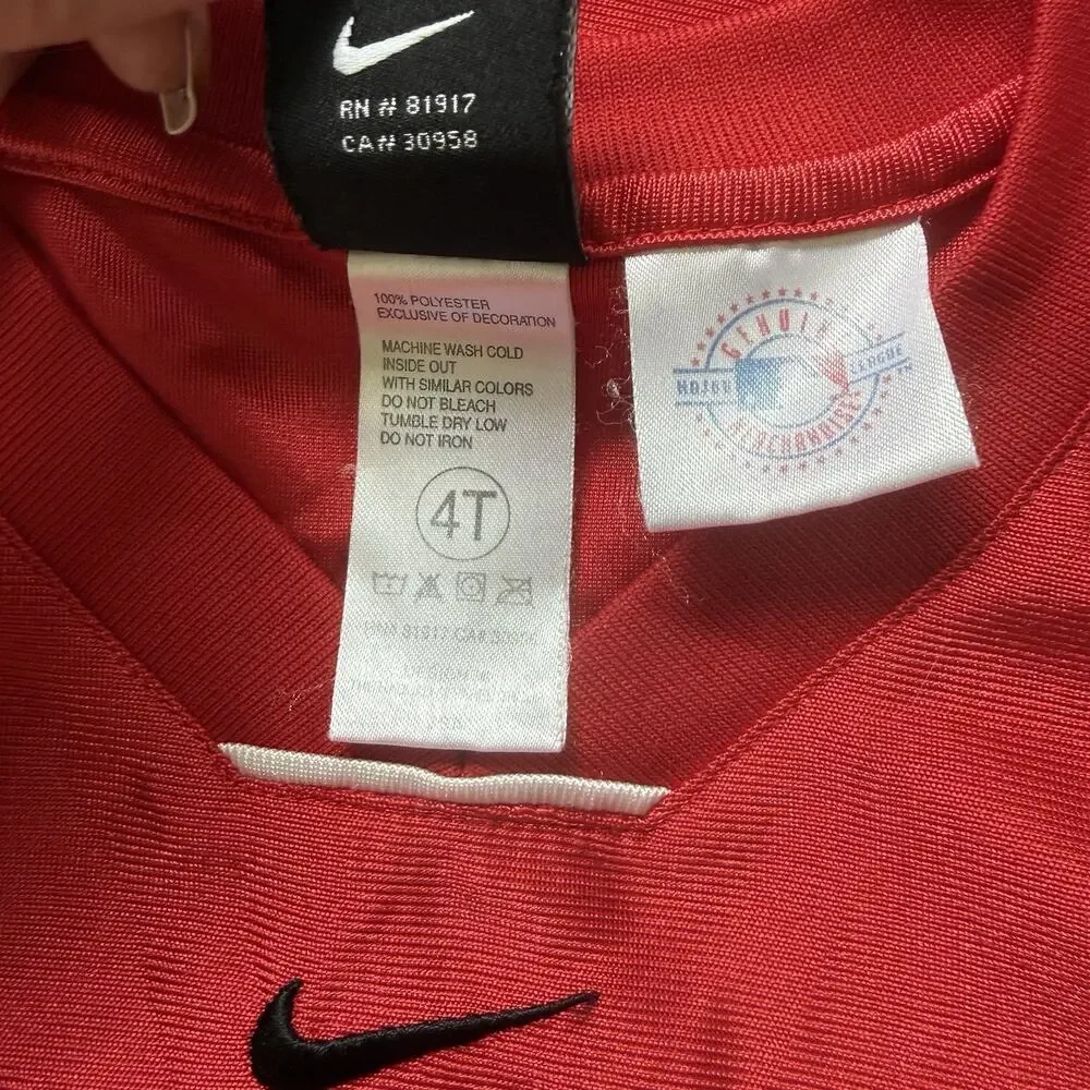 VTG Y2K Nike Team Cincinnati Reds Sleeveless Jersey 4T Toddler MLB Baseball Kids